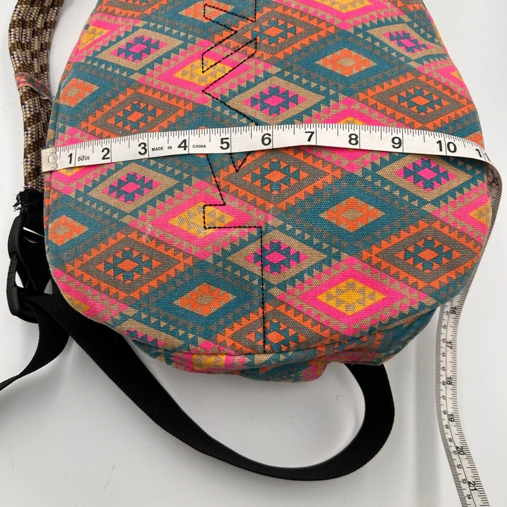 KAVU Rope Sling Bag Aztec Southwestern Cotton Canvas Backpack Granolagirl Hiking